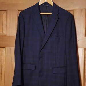BROOKS BROTHERS Milano Slim Fit Blue Plaid 2Btn 42Long